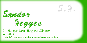 sandor hegyes business card